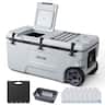 VEVOR - Hard Cooler, 106QT Portable Rolling Cooler with Wheels, Leak-Resistant Coolbox Keeps Contents Cool for 48 Hours - Gray