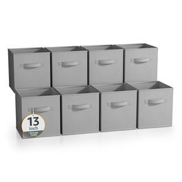 Sorbus - Fabric Storage Cubes, 8 Foldable Storage Bins for Organizing Pantry, Cubbies, Toy Box, Clothes Storage - Gray
