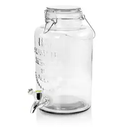 Gibson - Home Bayfront Summer 2.5 Liter Mason Jar Glass Beverage Dispenser - Clear