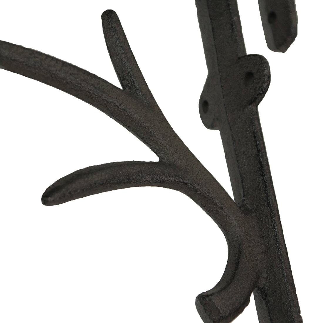 Alt View 2. Zeckos - Brown Cast Iron Deer Antler Wall Shelf Brackets Set of 2 - Brown.