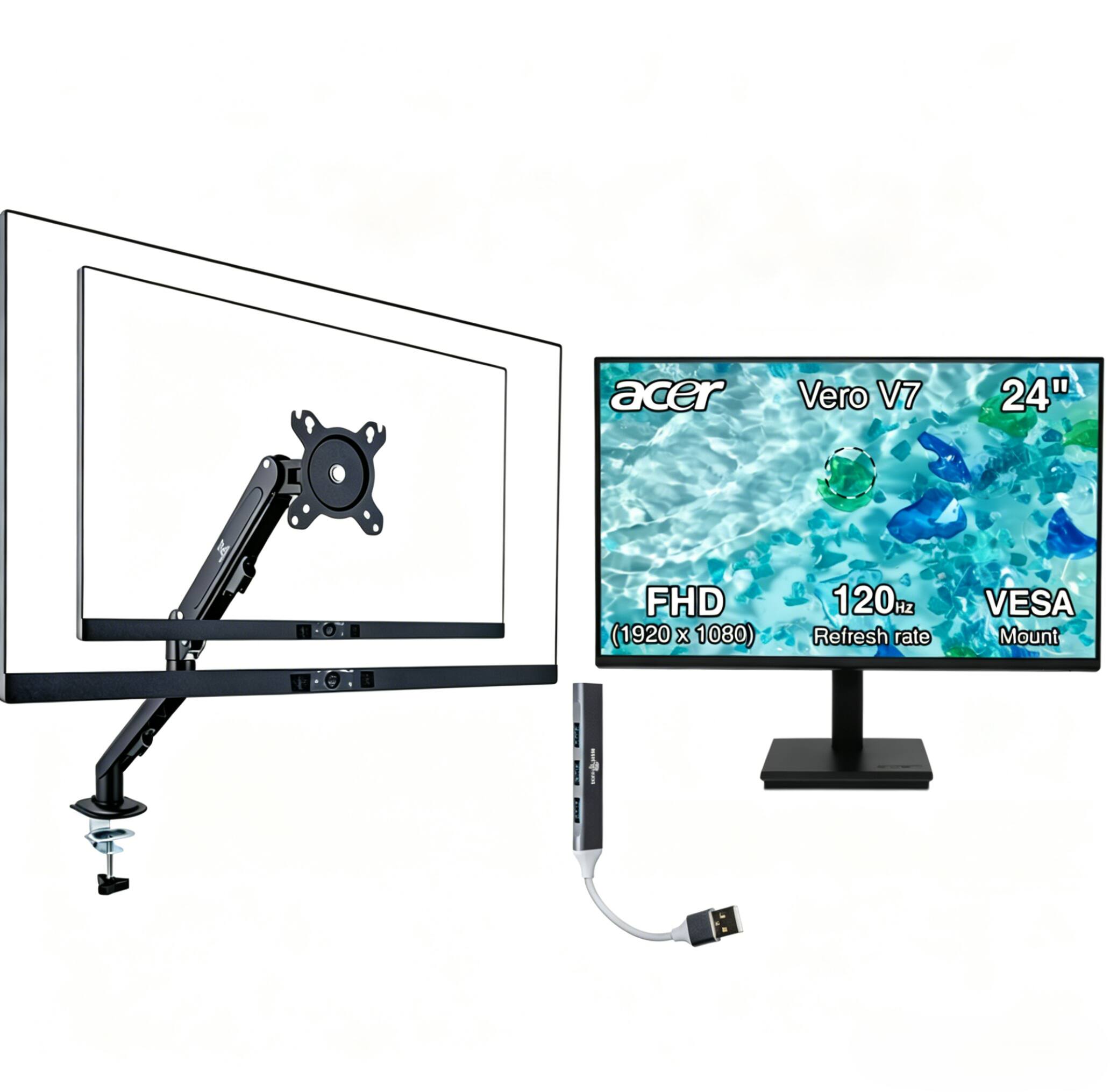 acer Vero V7 24" FHD (1920 x 1080) 120Hz Refresh rate VESA Mount