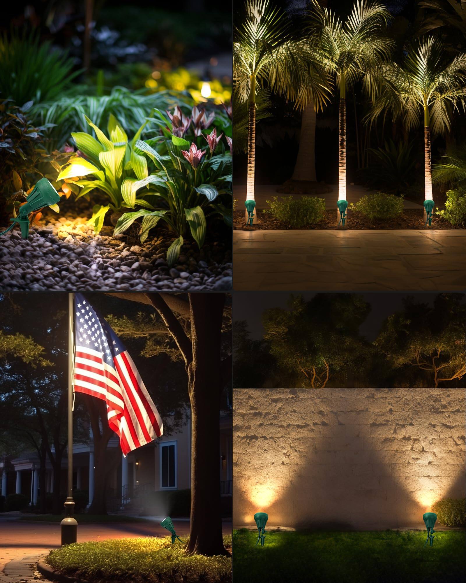 Alt View 6. Reds Spade - DEWENWILS Christmas 120V Spotlight Outdoor 500LM Waterproof LED Spot Light Extra Lenses Landscape [Brighten - Black.