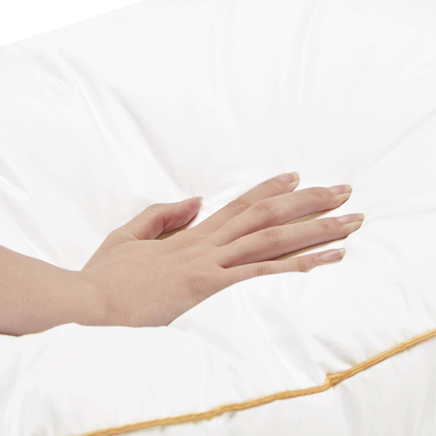 Alt View 1. Cheer Collection - Feather Down Sleeping Pillow with Cotton Shell for Soft, Supportive Daily Comfort - White.
