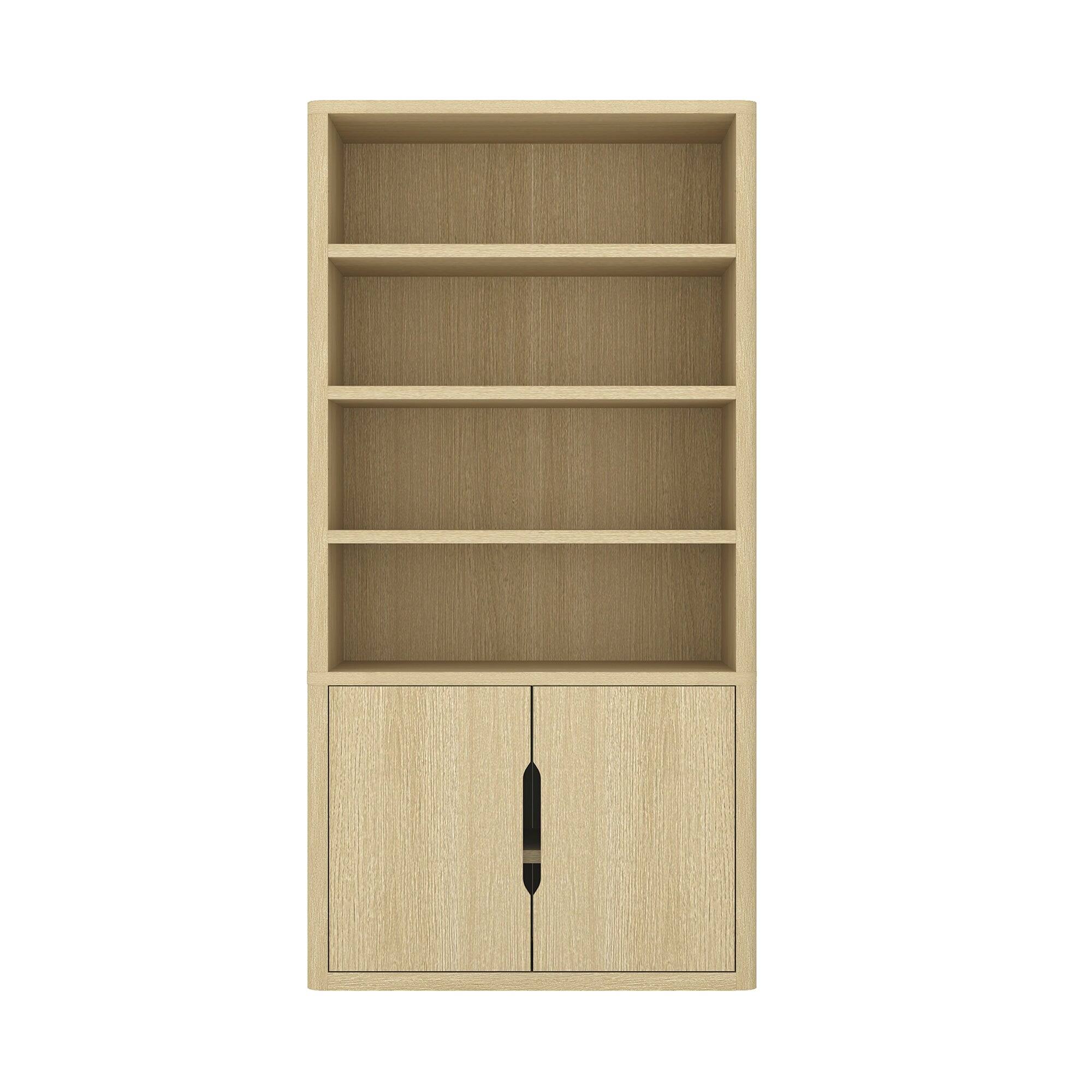 Front. Manhattan Comfort - Rivington Modern 40" Bookcase Cabinet - Natural Oak.