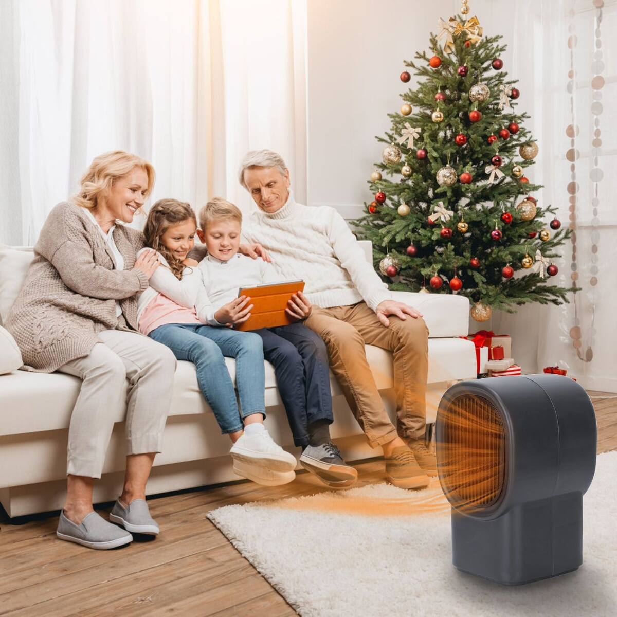 Alt View 2. Loheer - Loheer 400W Portable Electric Space Heater Mini Desktop Fan Heater for Home Office.