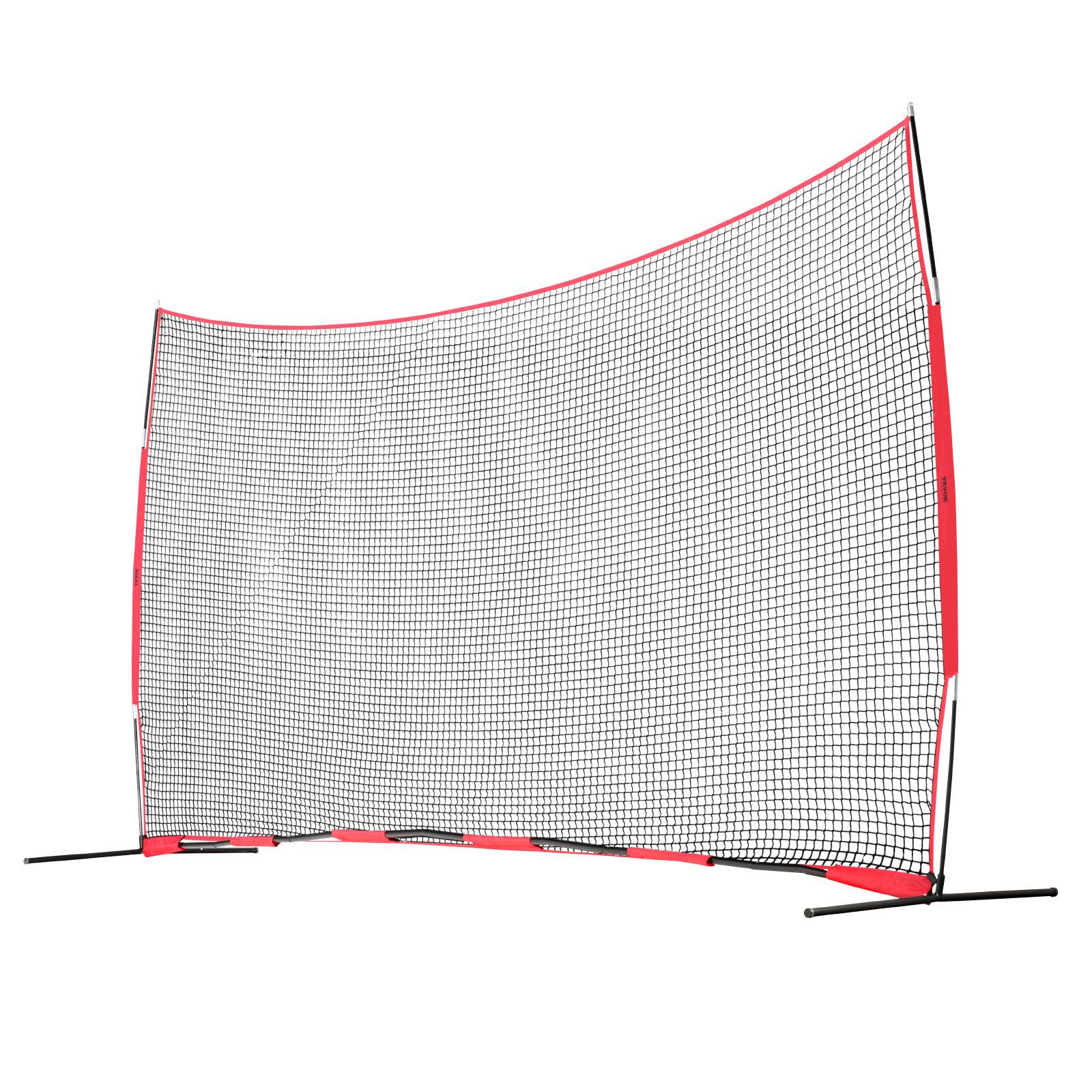 Alt View 5. VEVOR - Barricade Backstop Net, 20x10 ft Ball Sports Barrier Netting, Portable Practice Equipment with Carry Bag - Red.