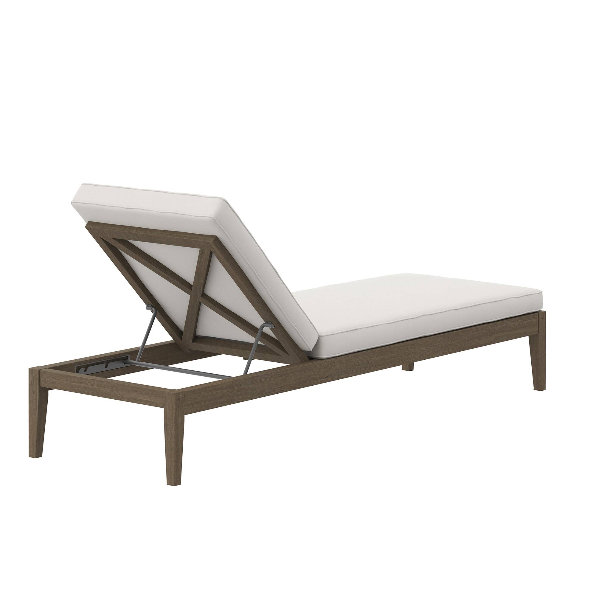 Alt View 5. Modway - Northlake Outdoor Patio Teak Chaise Lounge by Modway - Weathered Gray White.