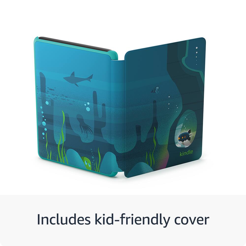 The text on the image reads: "Includes kid-friendly cover".