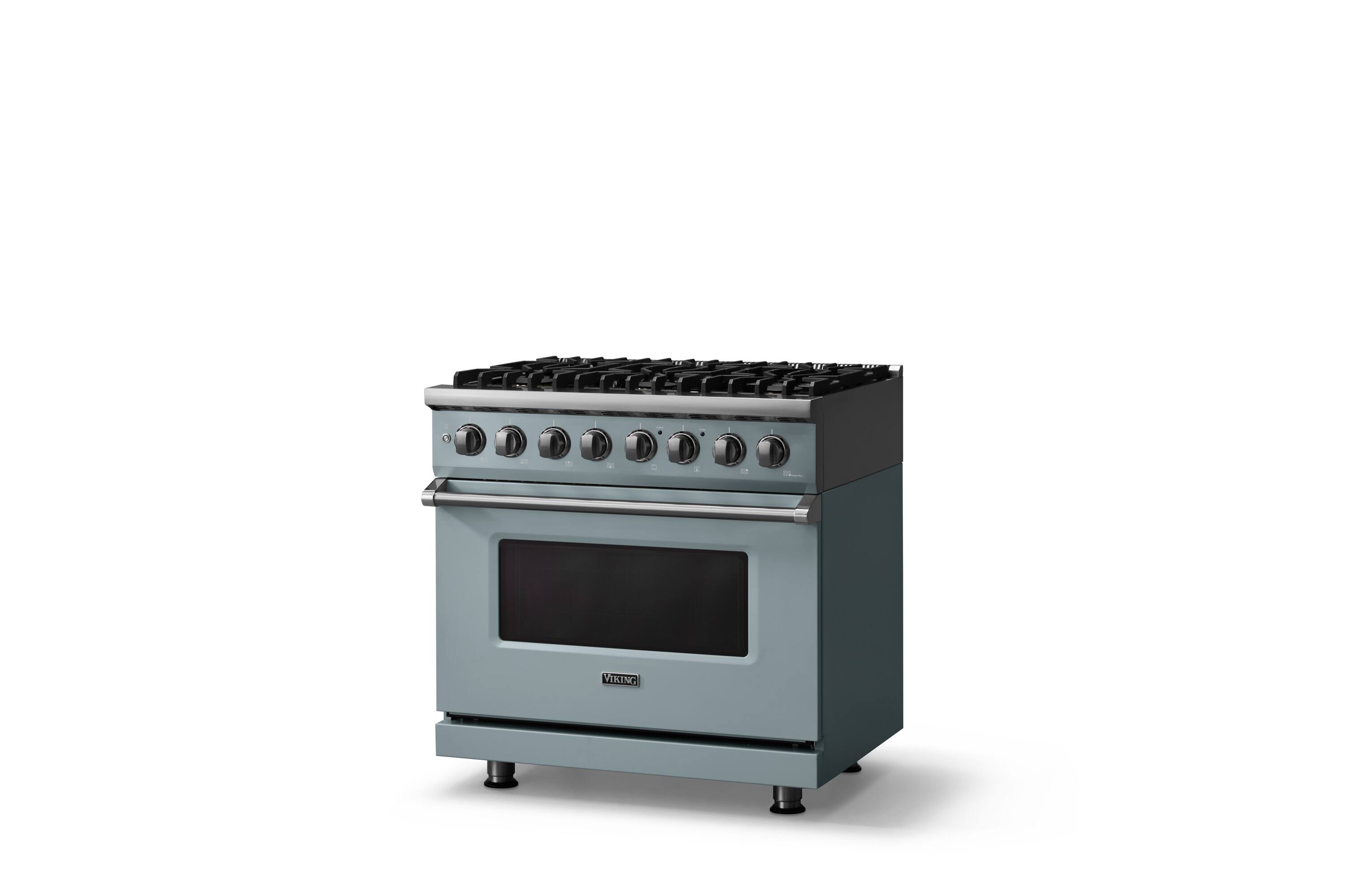 Angle. Viking - 36 in. Wide 6 Burner Pro5S 5.6 Cu. Ft. Freestanding Sealed Dual Fuel Convection LP Range - November Sky - November Sky.