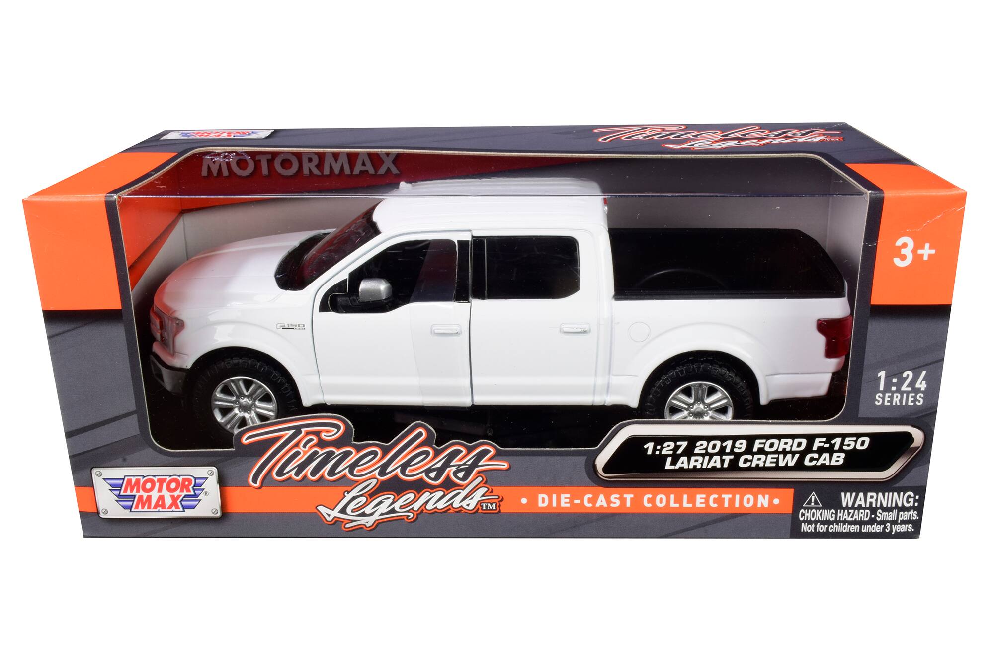 MOTORMAX  
Timeless Legends™  
1:24 SERIES  
1:27 2019 FORD F-150 LARIAT CREW CAB  
DIE-CAST COLLECTION  
WARNING: CHOKING HAZARD - Small parts. Not for children under 3 years.  
3+