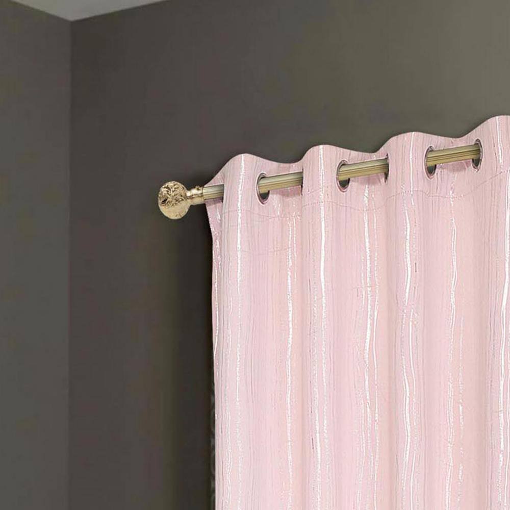 Alt View 1. RT Designers Collection - RT Designers Collection Blush Iceland Metallic Grommet Blackout Panel 54" x 84" - Black.