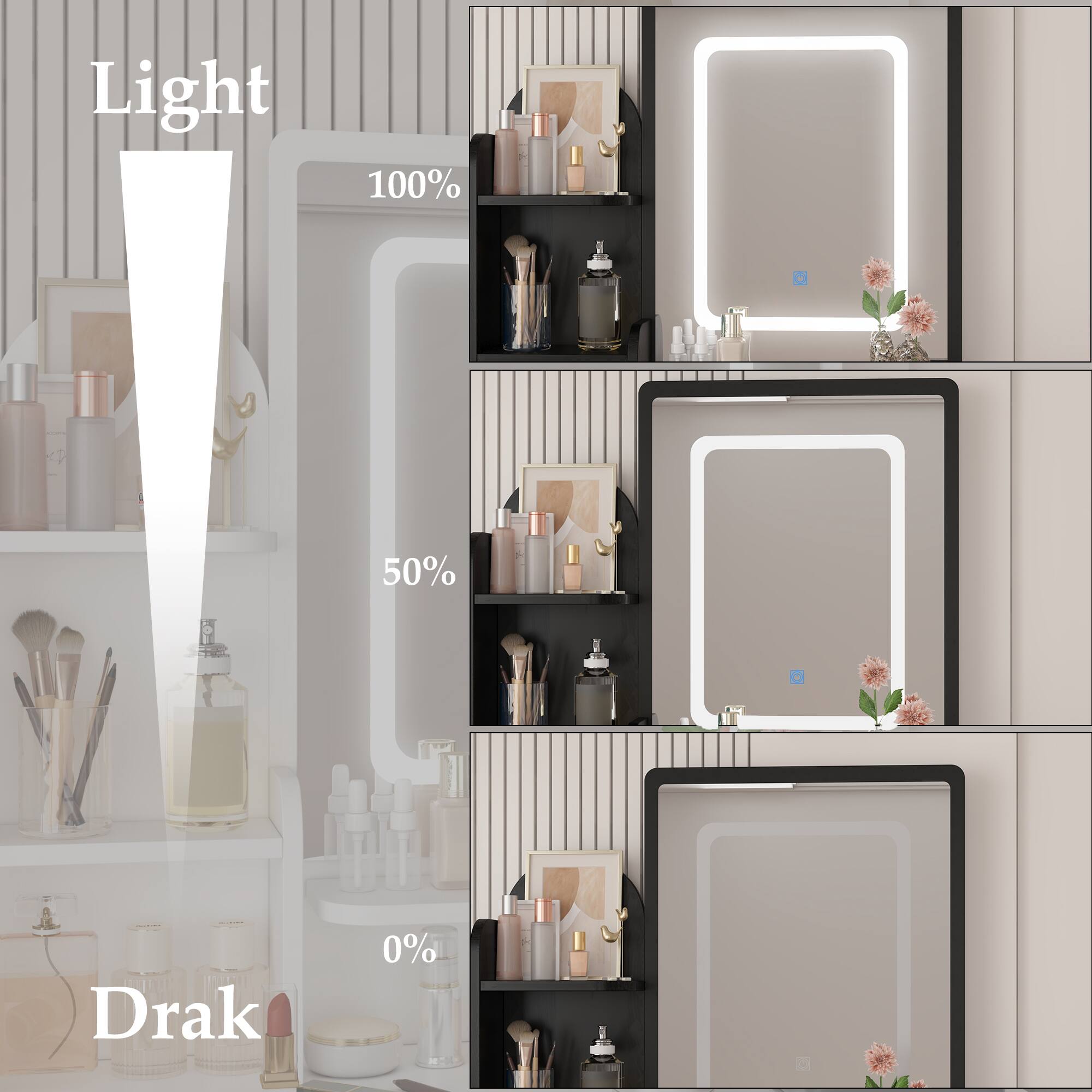 Light 100% 50% Dark 0%