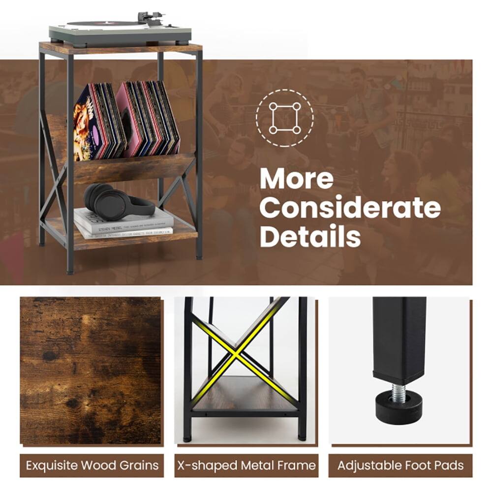 More Considerate Details

Exquisite Wood Grains  
X-shaped Metal Frame  
Adjustable Foot Pads