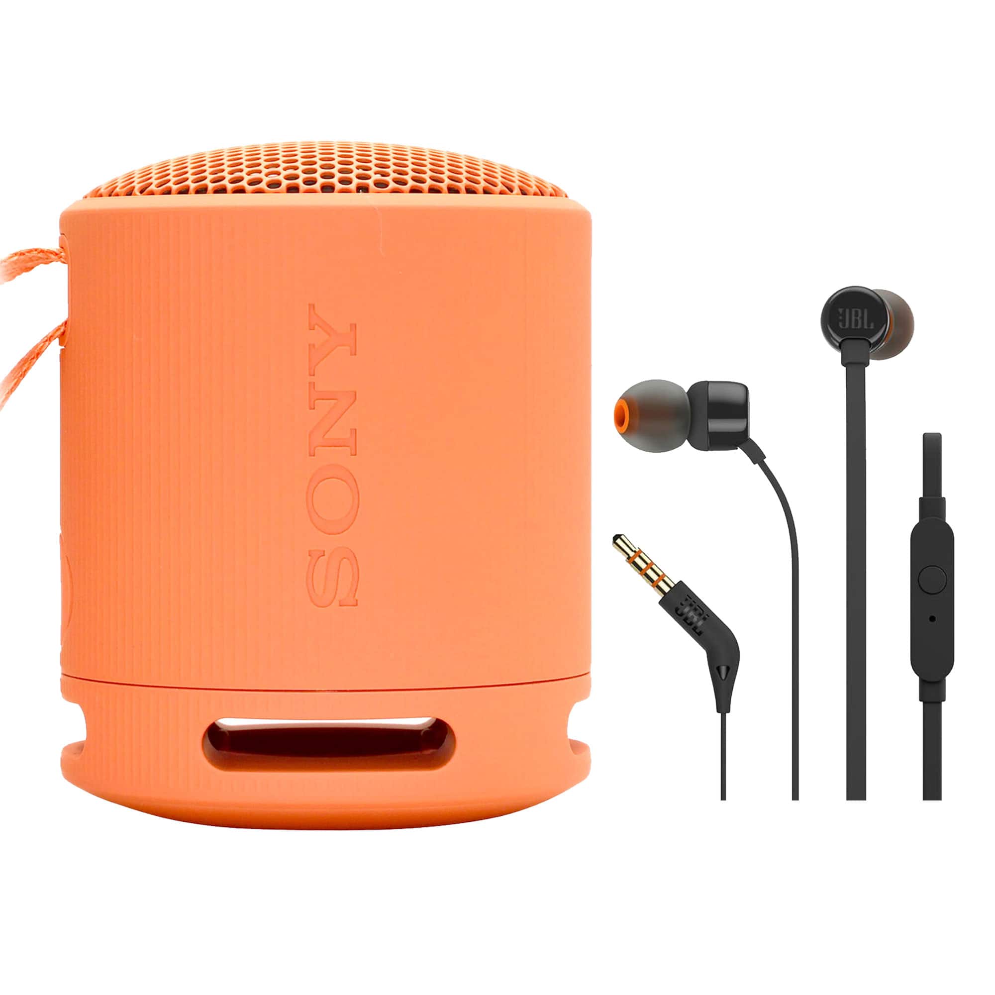 Sony - XB100 Portable Waterproof Bluetooth Speaker JBL T110 Headphones - Orange