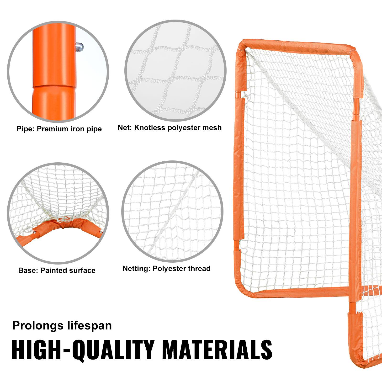 Pipe: Premium iron pipe
Net: Knotless polyester mesh
Base: Painted surface
Netting: Polyester thread
Prolongs lifespan
HIGH-QUALITY MATERIALS