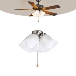 VEVOR - Ceiling Fan Light Kit, Four-Light 3000K 750lm Fan Light Kit with Pull Chain, Replacement Light Fixture for Living Room - White
