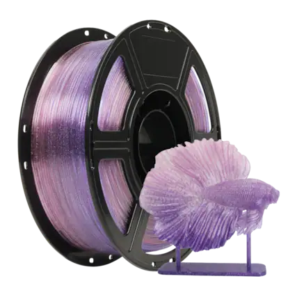 Front. Flashforge - PLA Crystal Rainbow 3D Printer Filament-1.75mm-1kg (2.2 lbs) Spool - Pink Dolphin.