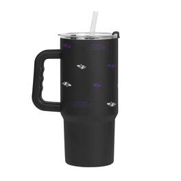 Logo Brands - Baltimore Ravens 24oz. Step and Repeat Powder Coat Tumbler - Black