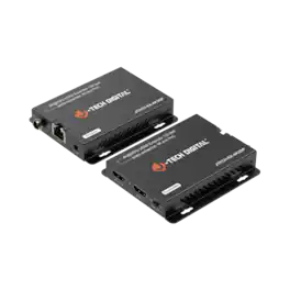 J-Tech Digital - 4K 30Hz HDMI Extender Over Ethernet w/ Audio Extraction, IR, PoC - Black