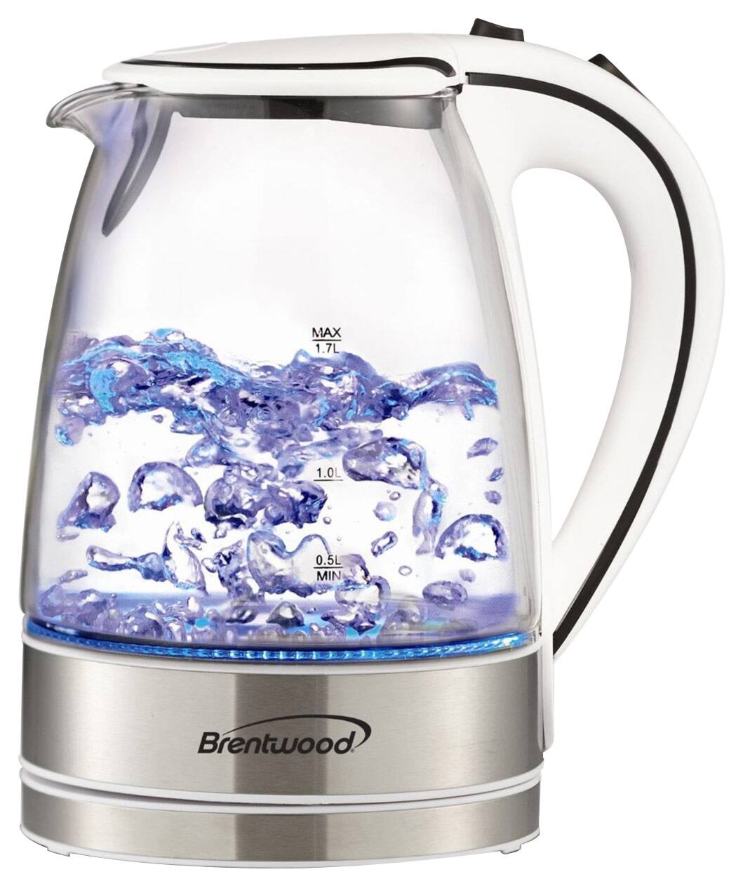 Brentwood - 1.7L Electric Kettle - Silver/White