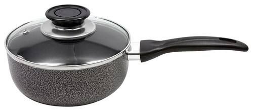 Angle. Brentwood - 3-Quart Saucepan - Gray/Black.