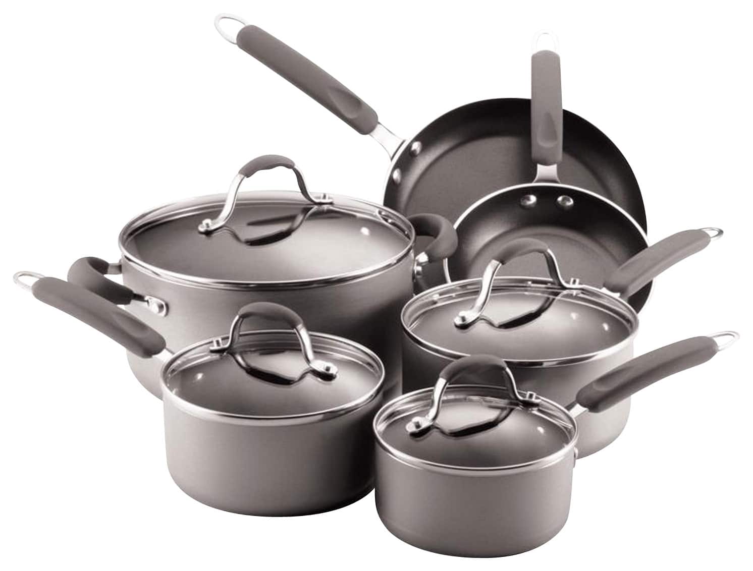 Angle. Farberware - 10-Piece Cookware Set - Silver.