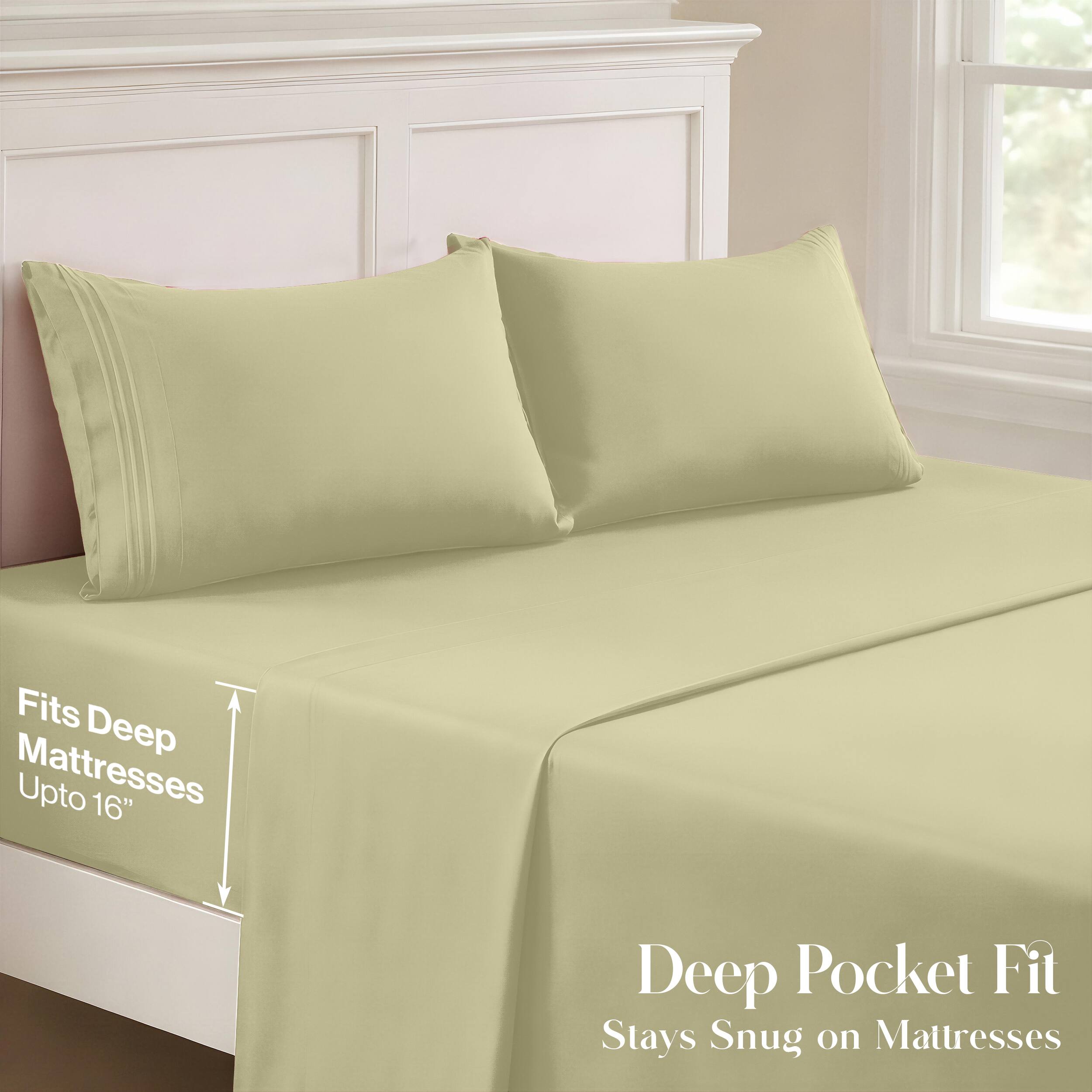 Fits Deep Mattresses Upto 16" Deep Pocket Fit Stays Snug on Mattresses