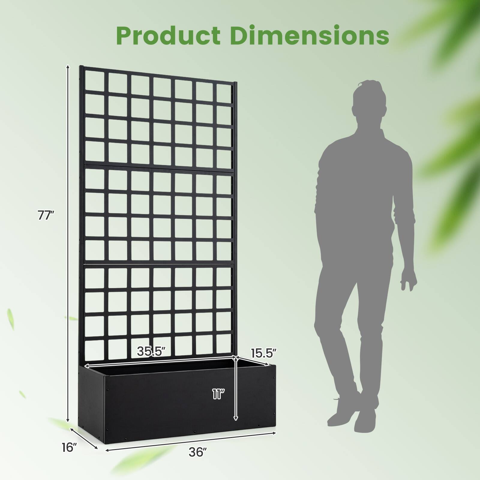 Product Dimensions: 77" x 35.5" x 15.5" x 11" x 16" x 36"
