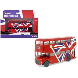 London Bus Red with UK Flag Graphics "Best of British" Series Diecast Model Car by Corgi
