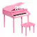 Front. Costway - 30-Key Classic Baby Grand Piano Toddler Toy Wood with Bench & Music Rack - Pink.