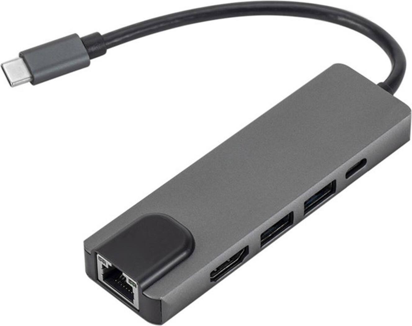 Left. SaharaCase - 5-in-1 USB-C Docking Station - Space Gray.