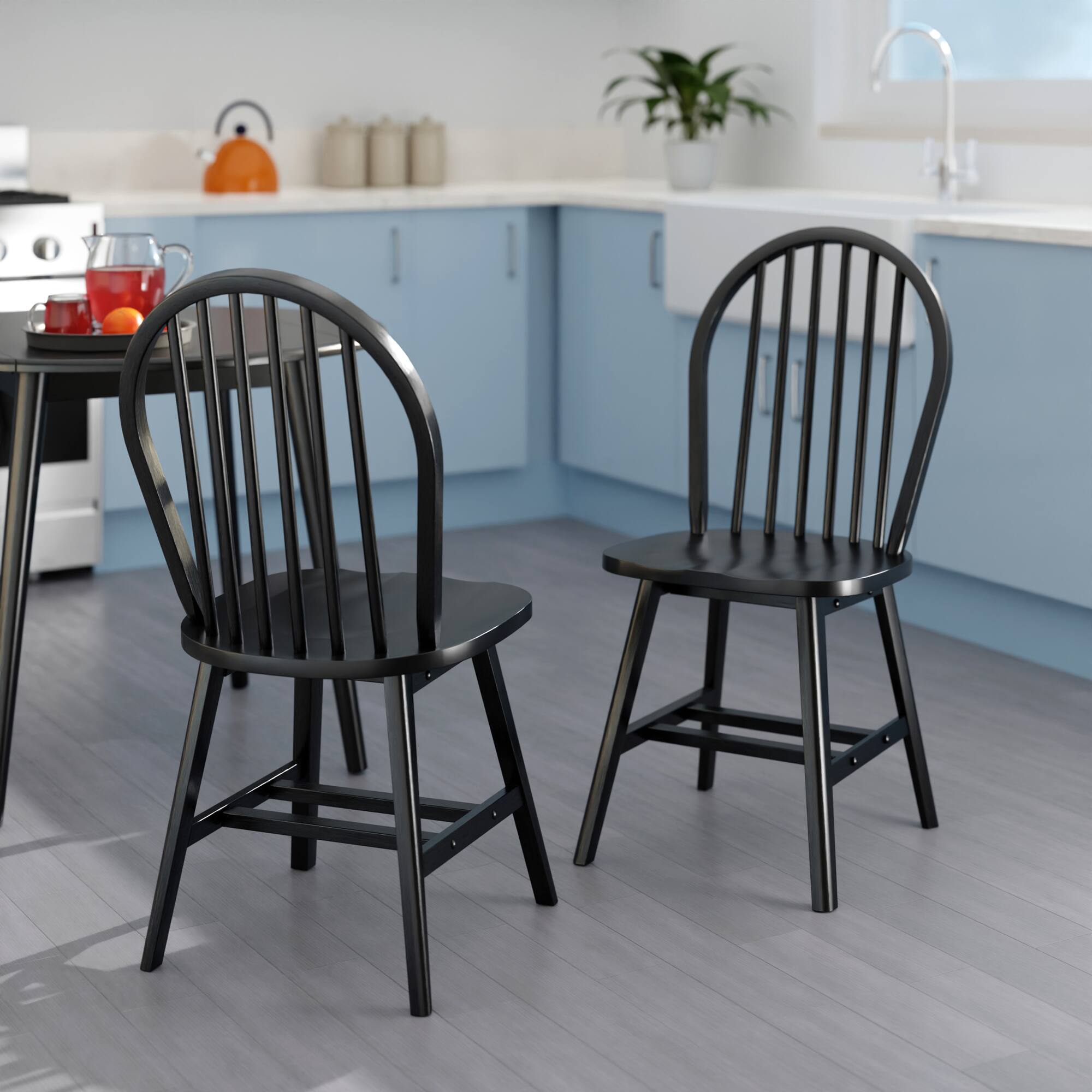 Alt View 8. Winsome Wood - Windsor 2-Pc Chair Set - Black.