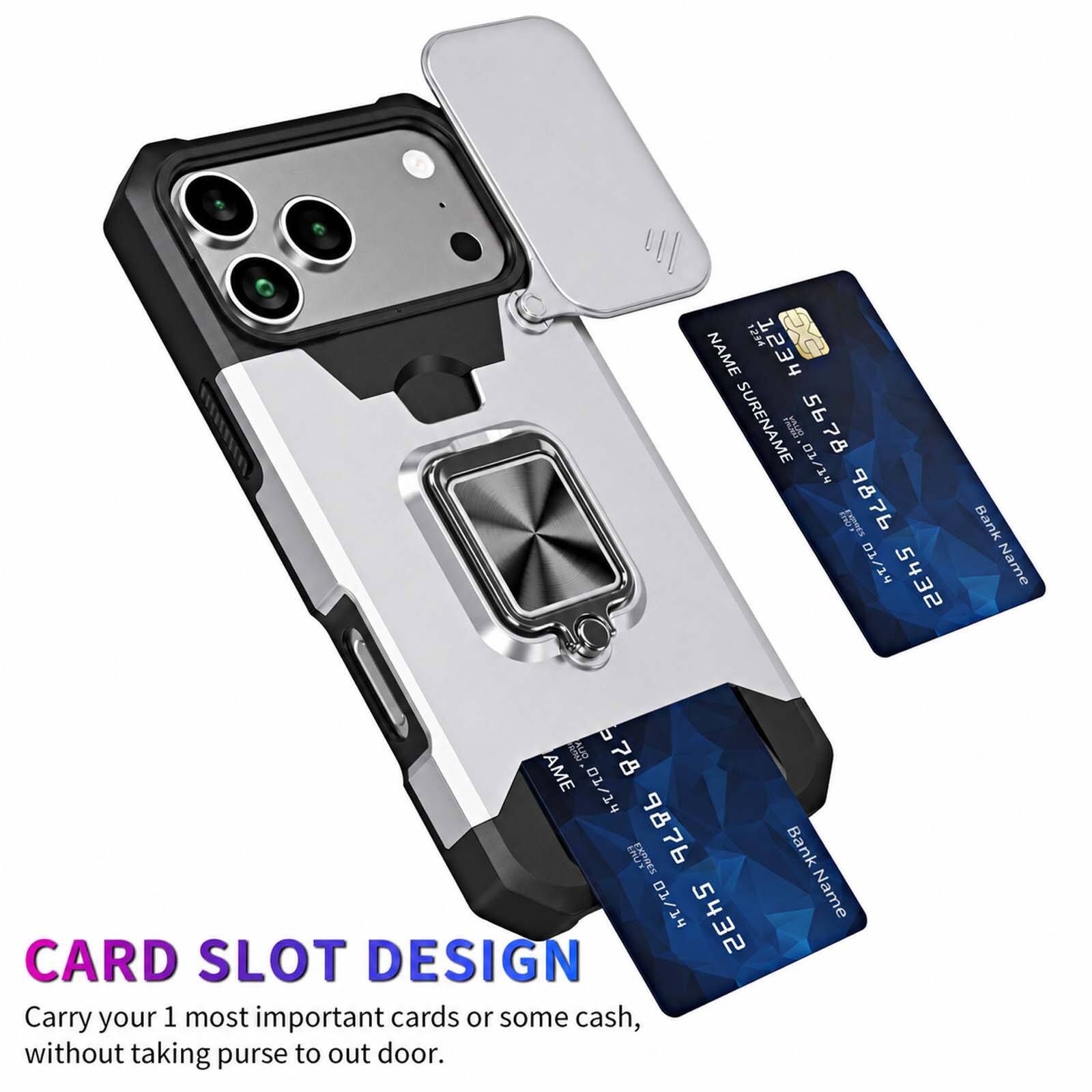 1234 HESS NAME SURENAME  NT/10 5678  9876 / 5432  
Bank Name  
CARD SLOT DESIGN  
Carry your 1 most important cards or some cash, without taking purse to out door.