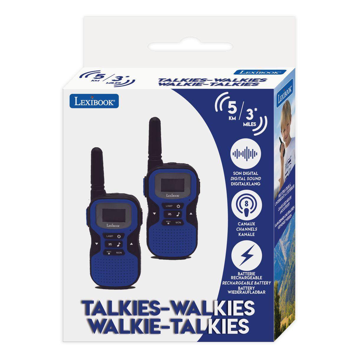 LEXIBOOK : F -- TALKIES-WALKIES LEXIBOOK LEXIBOOK 5/3 MILES SON DIGITAL DIGITAL SOUND DIGITALKLANG Lexisook LAM 8 Lexibook LAMP 5 CANAUX CHANNELS KANALE MUN BATTERIE RECHARGEABLE RECHARGEABLE BATTERY BATTERY WIEDERAUFLADBAR TALKIES-WALKIES WALKIE-TALKIES