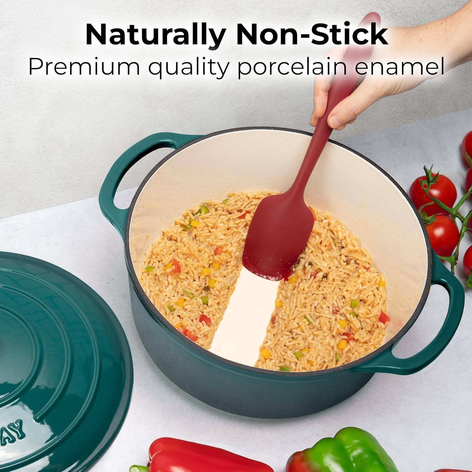 Naturally Non-Stick  
Premium quality porcelain enamel