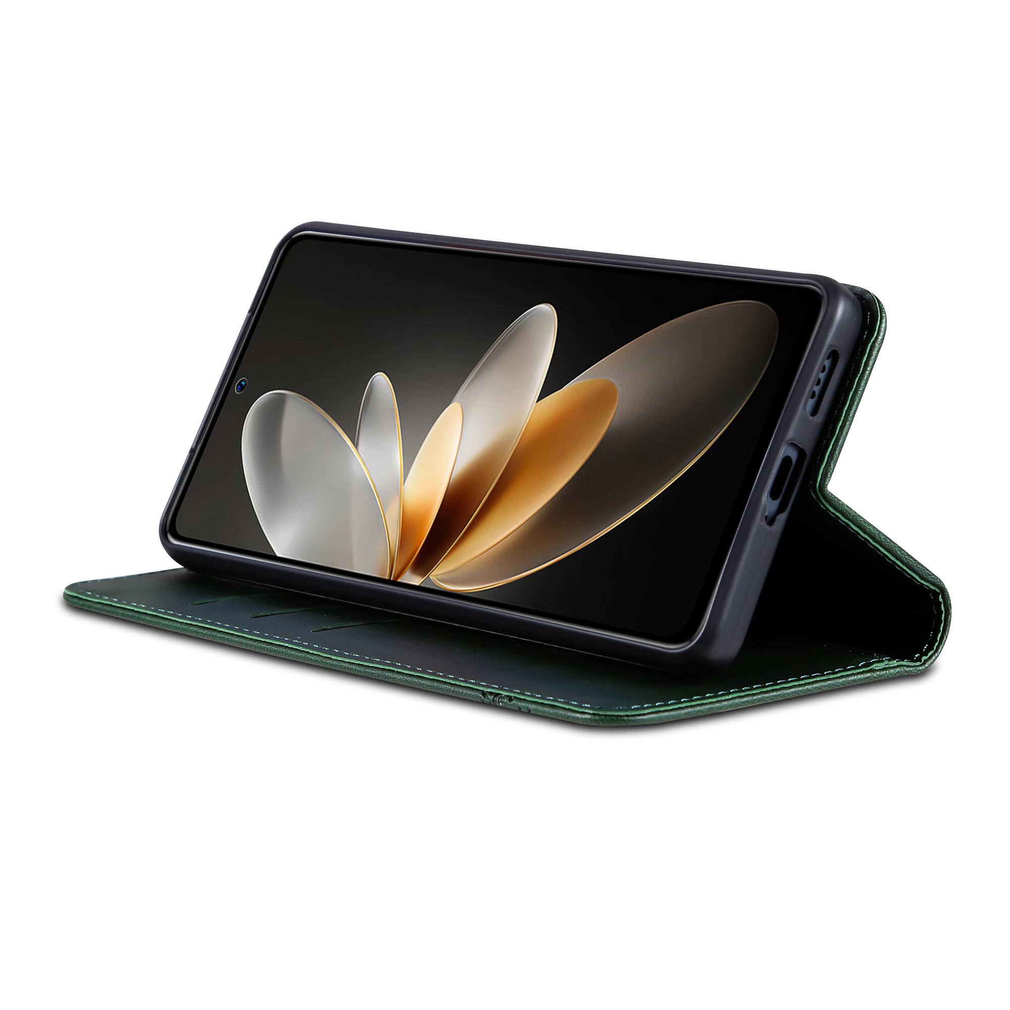 Back. UUCOVER - Wallet Case for Samsung Galaxy S26+,PU Leather Wallet Folio Case with Card Slots Shockproof Kickstand Cover - Darkgreen.