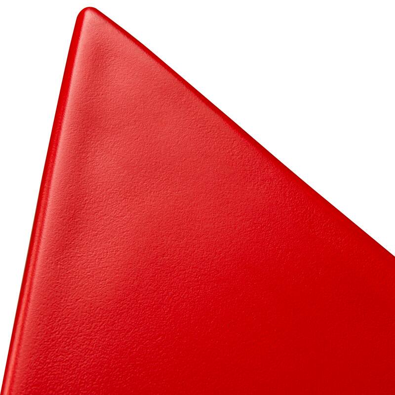 Alt View 4. LeisureMod - Randolph 15.75" Stackable Side Table, Weather-Resistant Triangular Plastic Accent End Table for Living Room or Backyard - Red.