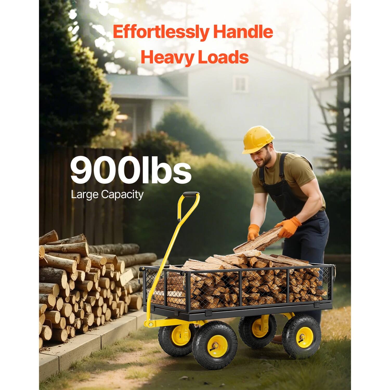 Effortlessly Handle Heavy Loads  
900lbs  
Large Capacity