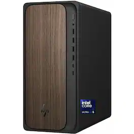 HP - OmniDesk M03 2025 Desktop - Intel Core Ultra 5 225 10-Core, 32GB DDR5, 1TB M.2 SSD, Wi-Fi 6, Win11 Home, Dark Wood - Black