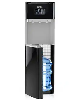 OSTBA - Water Dispenser, LED Display, Hot Cold & Room Water, Stainless Steel Tank, Child Lock, 3 & 5 Gallon for Home & Office - Black