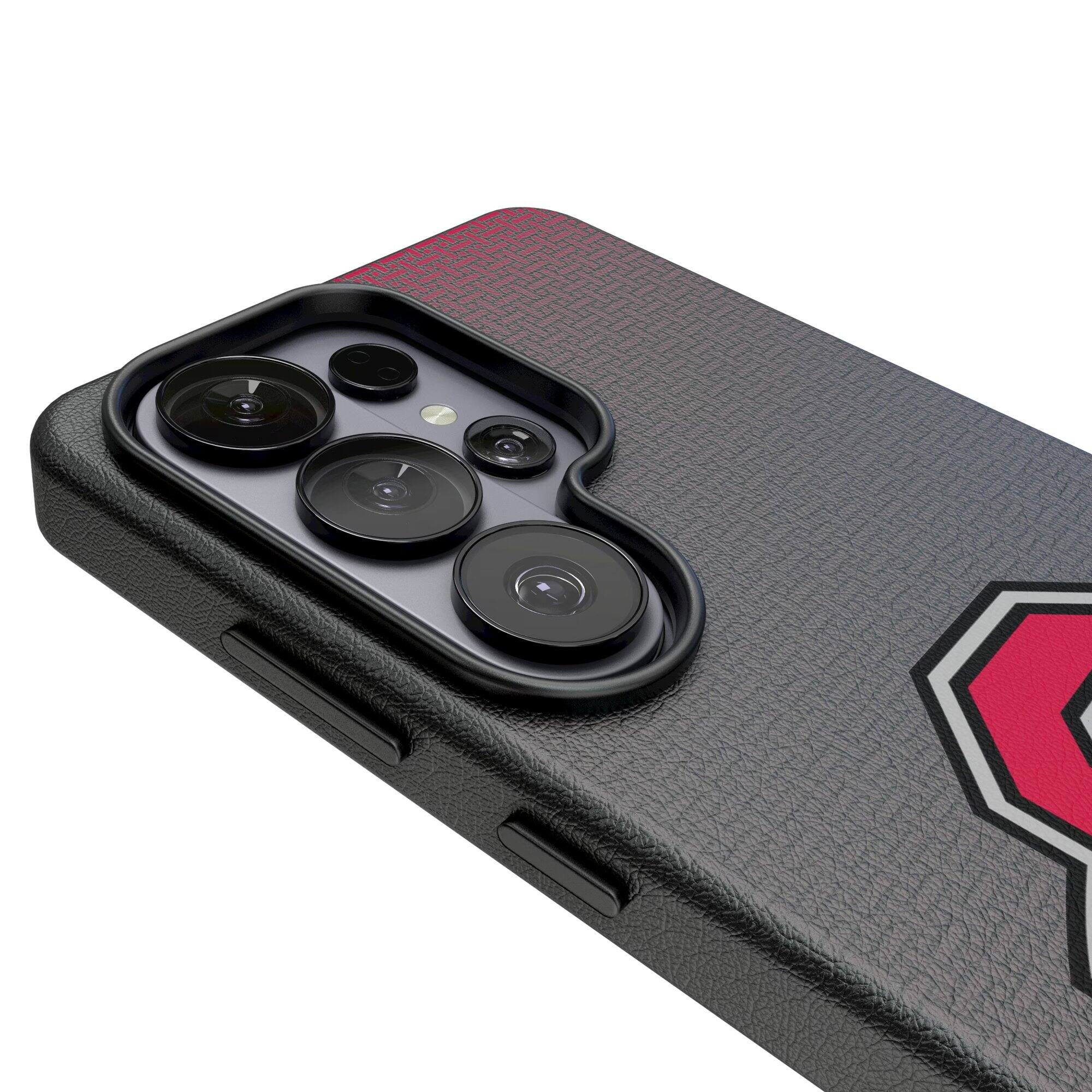 Alt View 2. Keyscaper - Ohio State Buckeyes Linen Galaxy Magnetic Bump Case - S25 Ultra - Black.