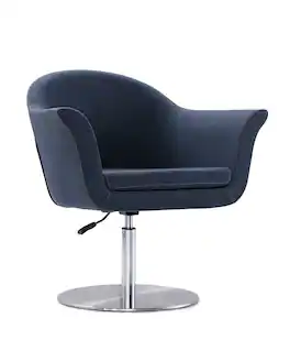 Manhattan Comfort - Voyager Modern Woven Blend Swivel Lounge Chair - Smokey Blue