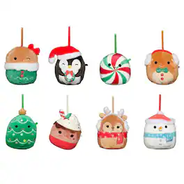 Kellytoy - Squishmallow 4 Inch Plush Ornaments 8 Pack | Holiday - Red
