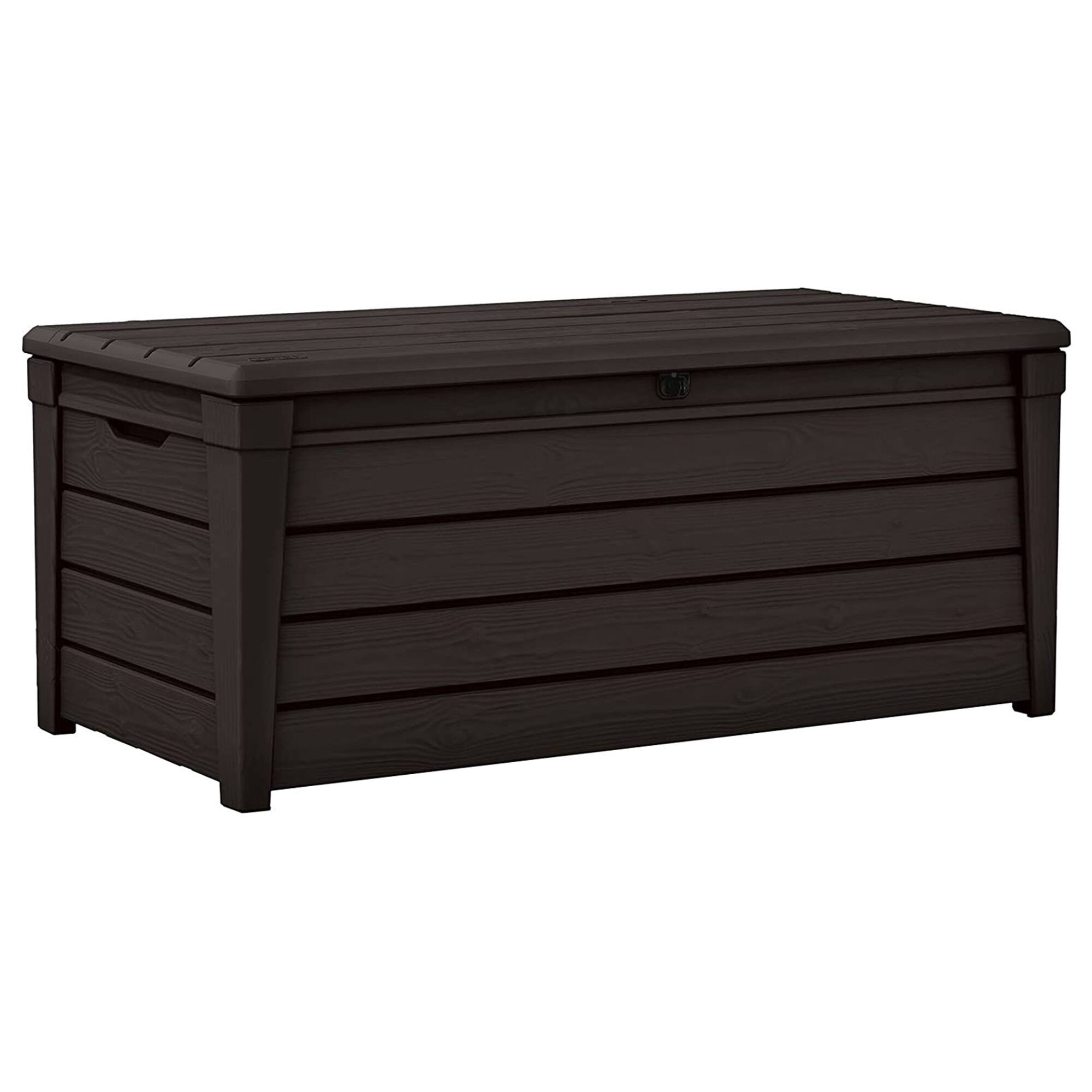 Alt View 1. Keter - Keter Brightwood Weatherproof Resin Patio Deck Storage Box Bench, Brown (2 Pack) - Brown.