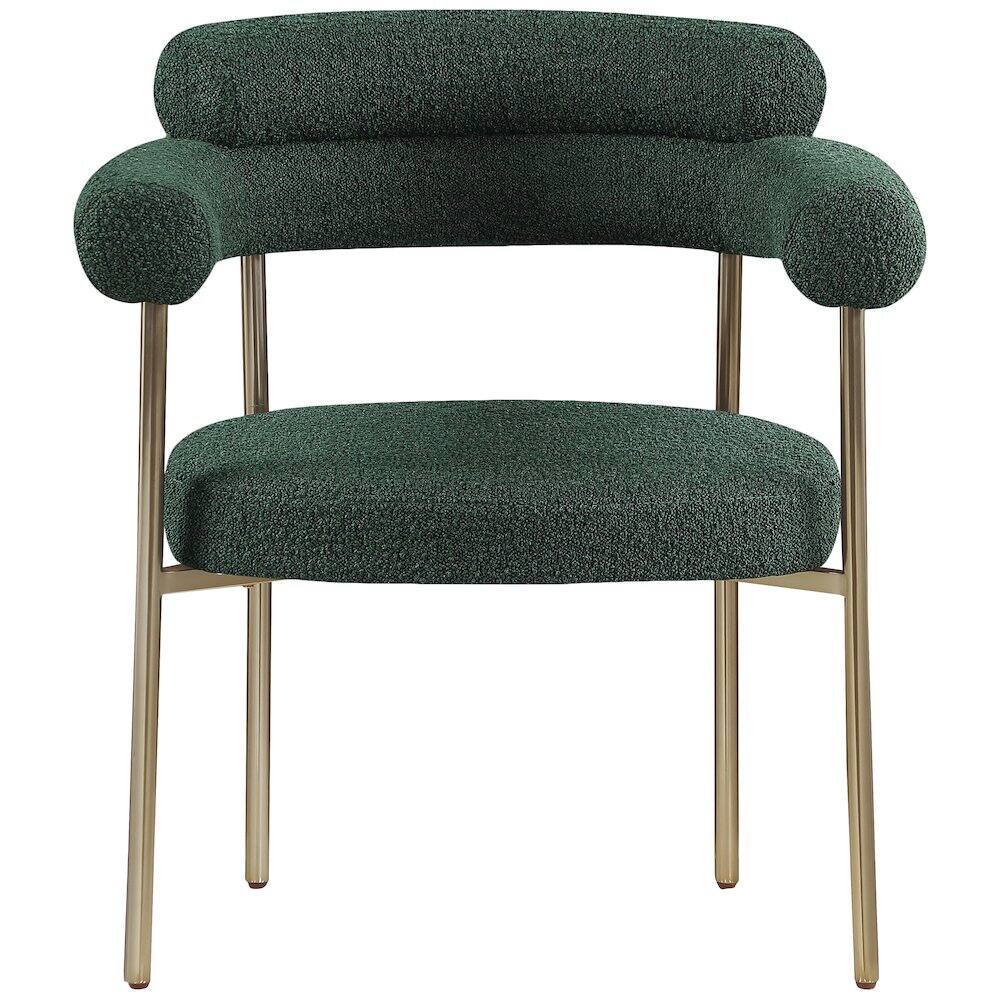 Alt View 2. Meridian Furniture - Blake Green Boucle Fabric Dining Chair, Set of 2 - Green.