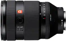 The text on the image reads "G AF 1.4 50 70 1 4 5.64 U 5.6 8 11 16 22 - A LOCK IRIS FEZ E-mount X." This text is likely related to the camera lens, providing information about its features and specifications.