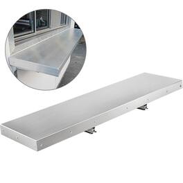 VEVOR - Concession Shelf 48L x 12W Inch Stainless Steel Drop Down Folding Serving Food Shelf Stand - Silver