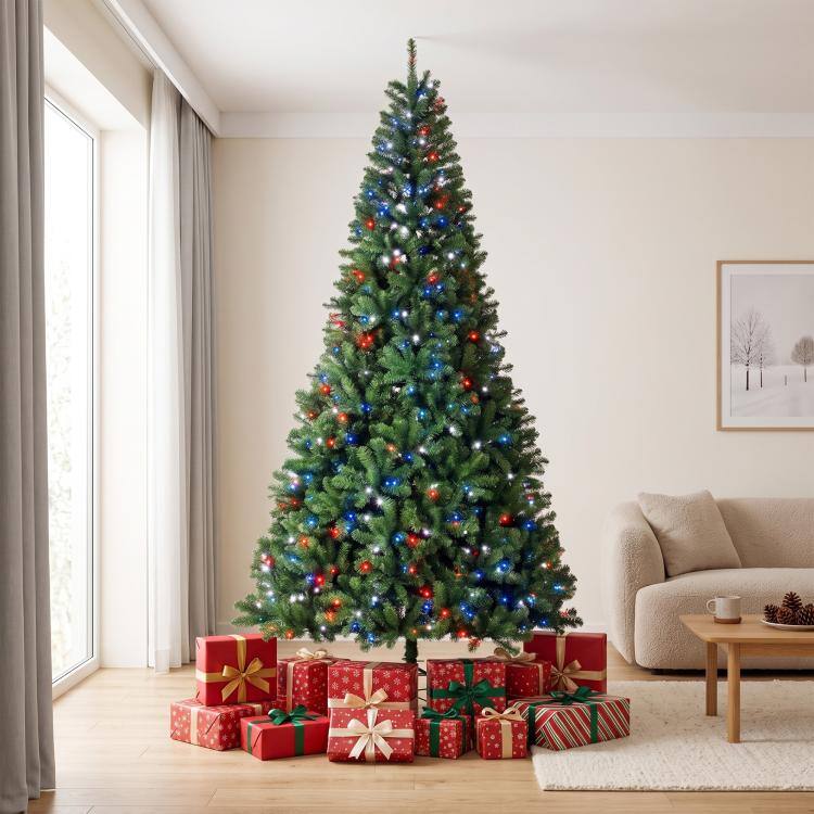 Alt View 2. PULUZ - 9ft Prelit Christmas Tree with RGB Dynamic LEDs, Remote Control, Daily Timer, Hinged Xmas Tree, Easy Assembly - Green.