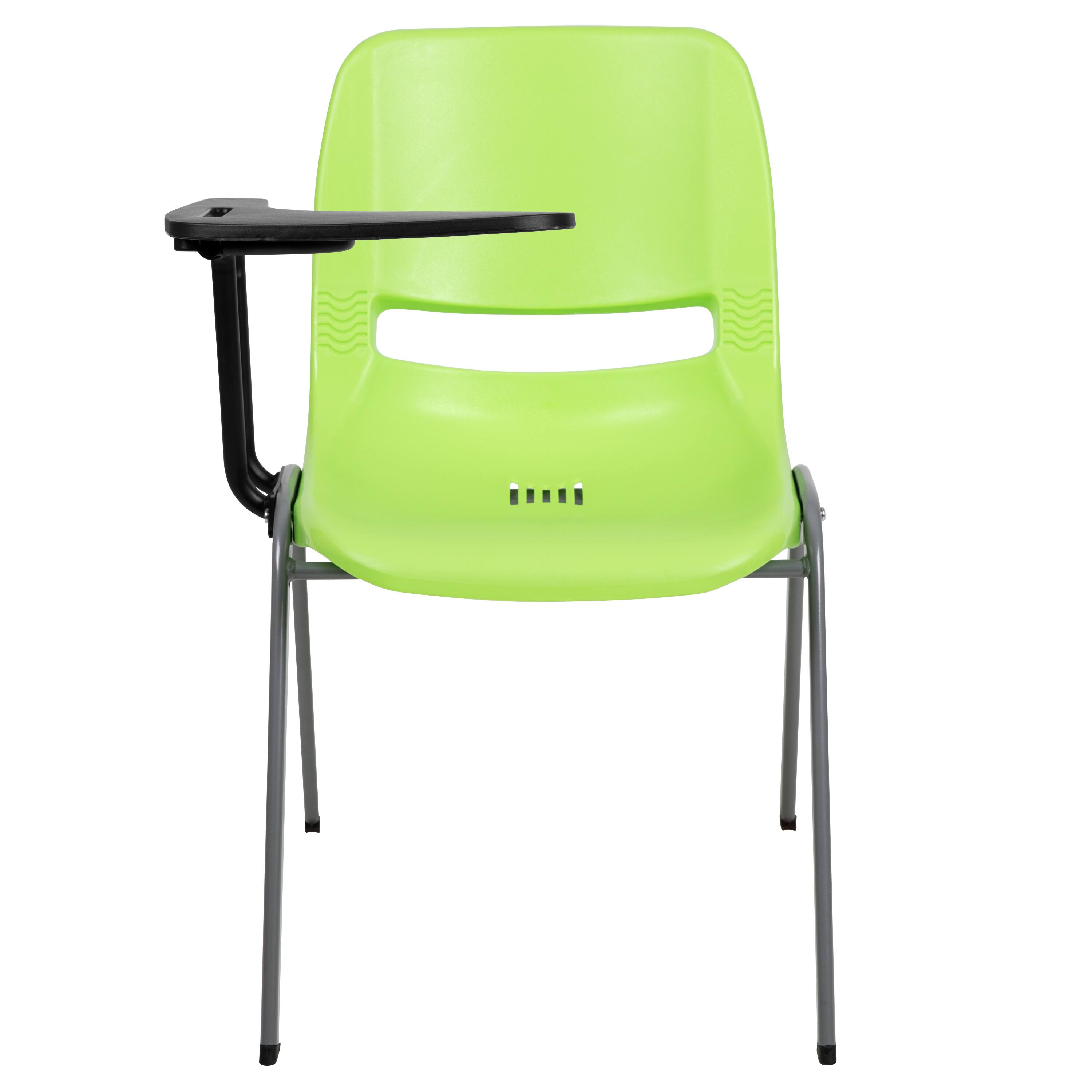Alt View 7. Emma + Oliver - Ergonomic Shell Chair with Right Handed Flip-Up Tablet - Tablet Arm Desk - Green.