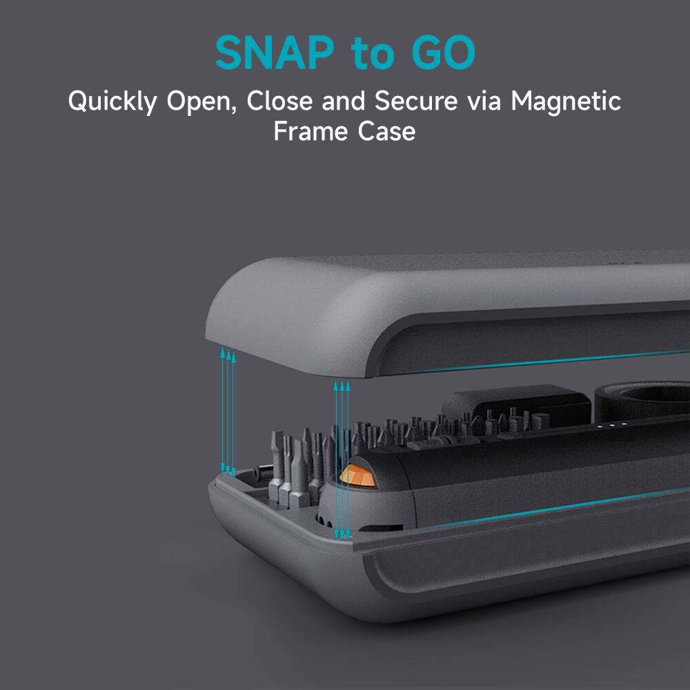 SNAP to GO  
Quickly Open, Close and Secure via Magnetic Frame Case